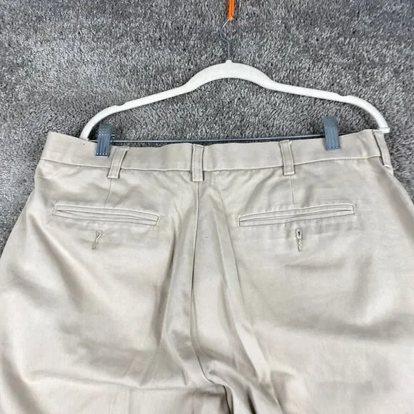 G.H. Bass & Co. Premium Chino Pants Men's 36x30 Tan Flat Front Cotton Casual - Picture 6 of 11